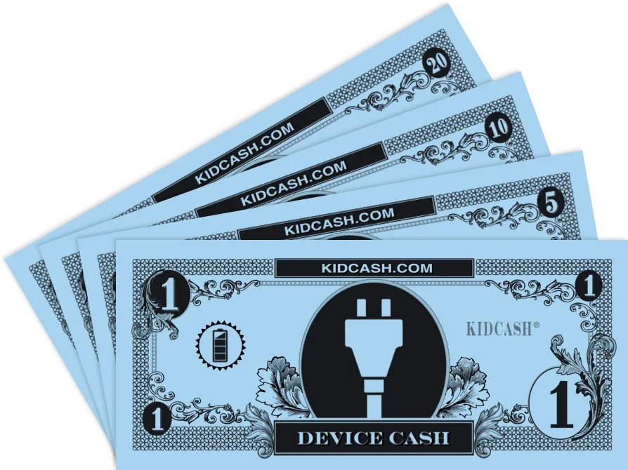 Device Cash screen time bills fanned out