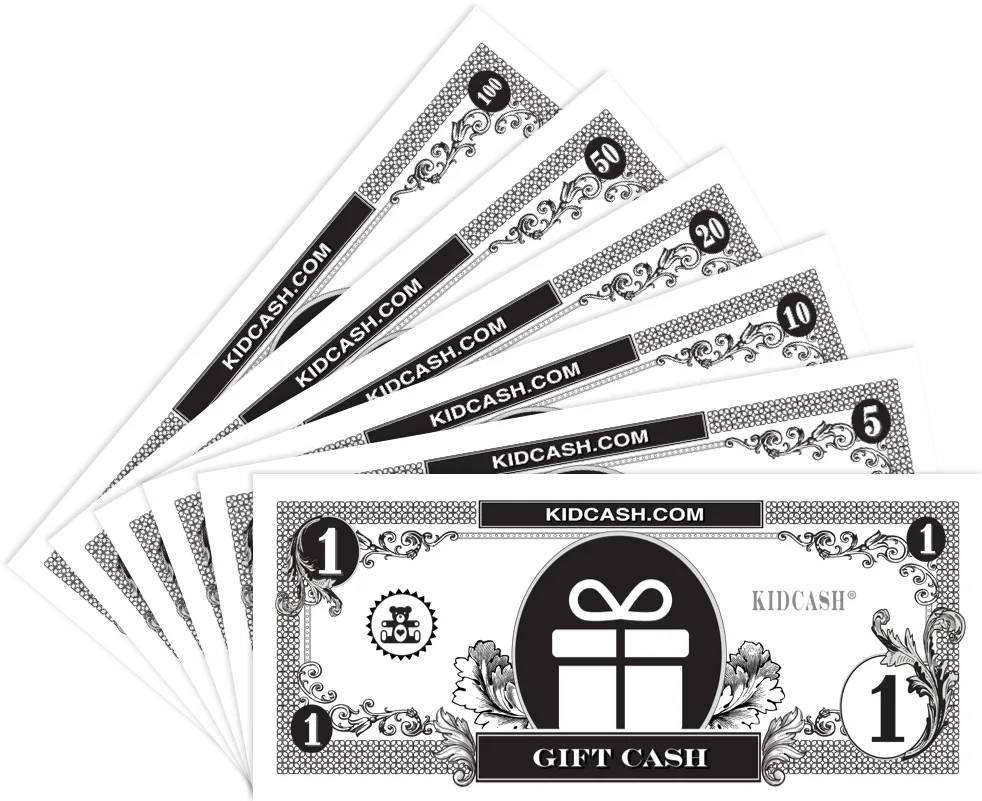 Gift Cash play money bills fanned out