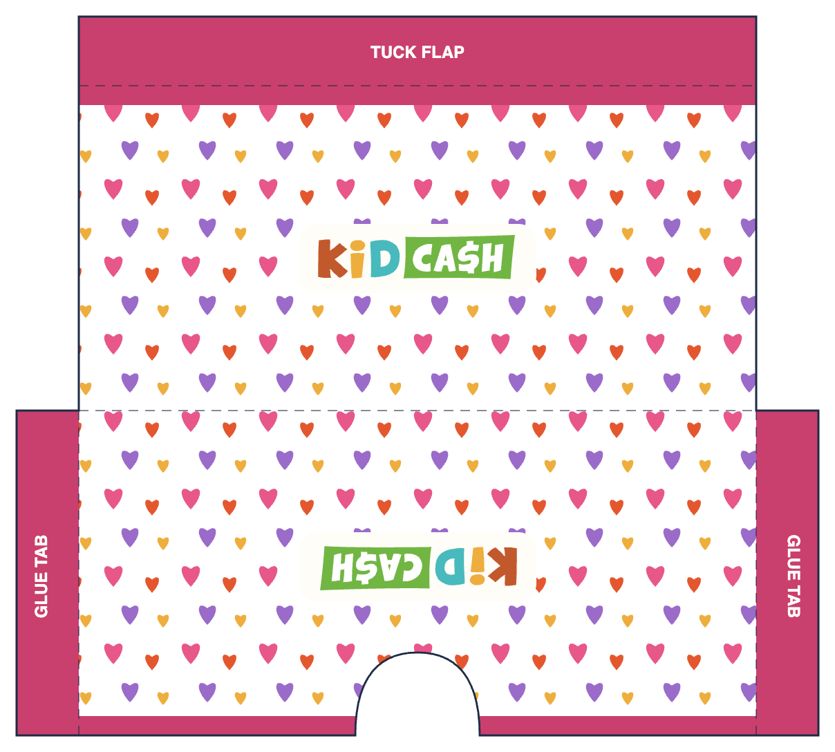 Hearts wallet template
