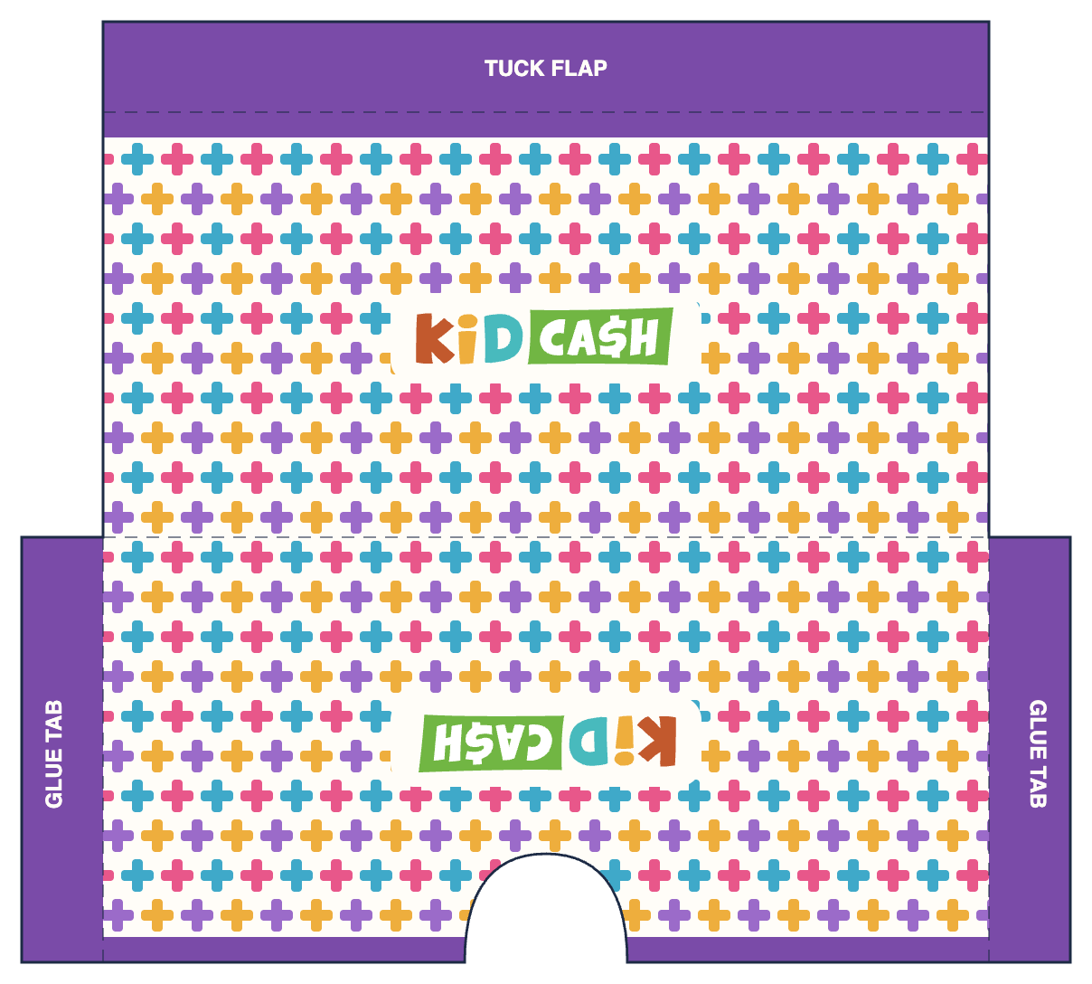 Plus signs wallet template